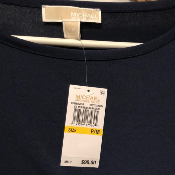 Blue with design on bottom long sleeve dress - Picture 3 of 3